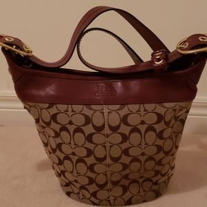 Coach Shoulder Bag - Burgundy and Brown
